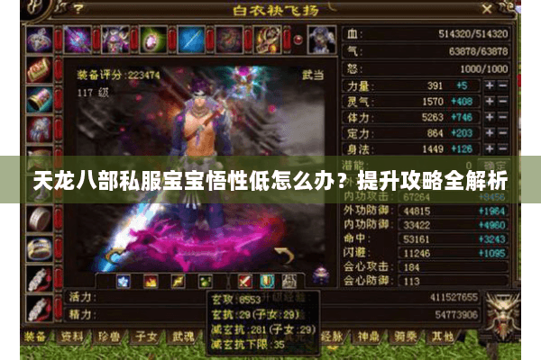 天龙八部私服宝宝悟性低怎么办？提升攻略全解析