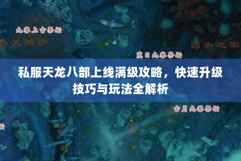 私服天龙八部上线满级攻略，快速升级技巧与玩法全解析