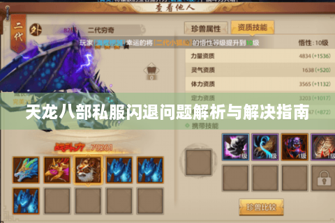 天龙八部私服闪退问题解析与解决指南 天龙八部私服闪退问题解析与解决指南