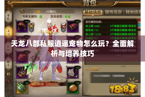 天龙八部私服逍遥宠物怎么玩?全面解析与培养技巧 天龙八部私服逍遥宠物怎么玩?全面解析与培养技巧